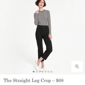 Everlane Straight Leg Crop Pants Black 0 Short